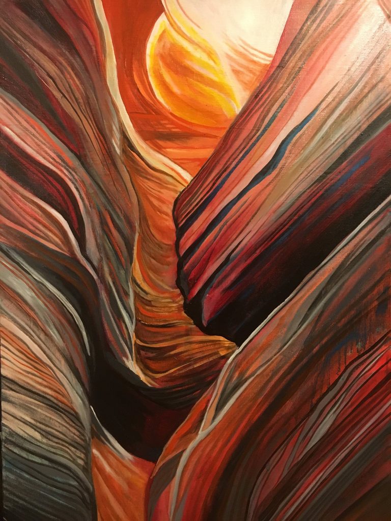 Layers and Light by Barbara van der Vossen. Oil on canvas. 2019.